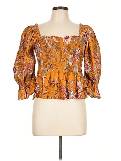 Pre-owned Conditions Apply 3/4 Sleeve Blouse In Orange
