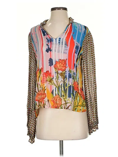 Pre-owned Conditions Apply 3/4 Sleeve Blouse In Tan