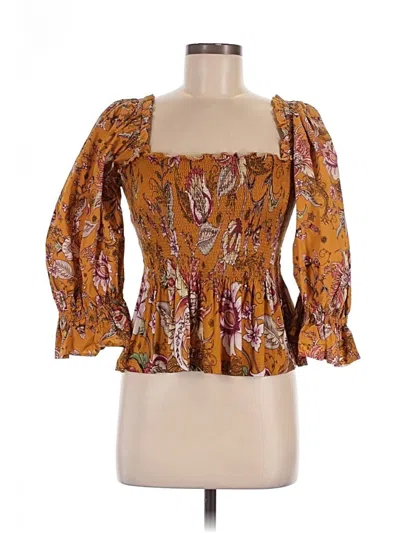 Pre-owned Conditions Apply 3/4 Sleeve Blouse In Yellow
