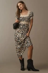 Conditions Apply Adeon Short-sleeve Slip Midi Dress In Multicolor