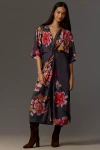 Conditions Apply Eirina Floral Kaftan In Purple