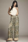 Conditions Apply Imara Satin Wide-leg Pants In Green