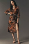 Conditions Apply Irwania Midi Shirt Dress In Brown