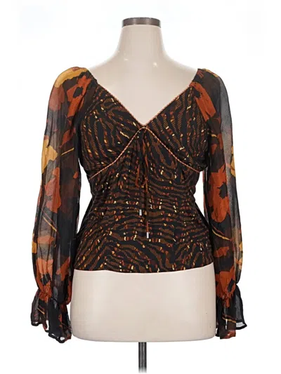 Pre-owned Conditions Apply Long Sleeve Blouse In Brown