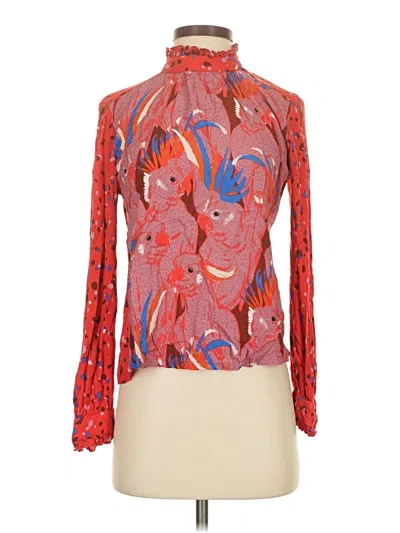 Pre-owned Conditions Apply Long Sleeve Blouse In Red