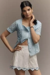Conditions Apply Petite Lutana Short-sleeve Blouse In Blue