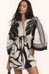 Conditions Apply Ric Rac Printed Kaftan In Black