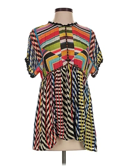 Pre-owned Conditions Apply Short Sleeve Blouse In Black