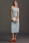 Conditions Apply Sleeveless Stripe Midi Dress In Blue