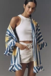 Conditions Apply Tie-front Cotton-linen Shawl Jacket In Multi