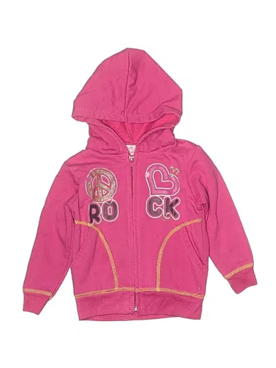 Pre-owned Coney Island Girls Babies' Zip Up Hoodie In Pink
