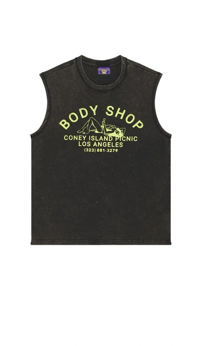 Coney Island Picnic Body Shop Muscle Tank In Black