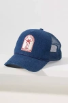 Coney Island Picnic Embroidered Palm Trucker Hat In Blue