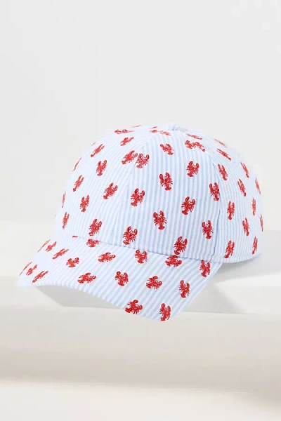 Coney Island Picnic Embroidered Seersucker Baseball Cap