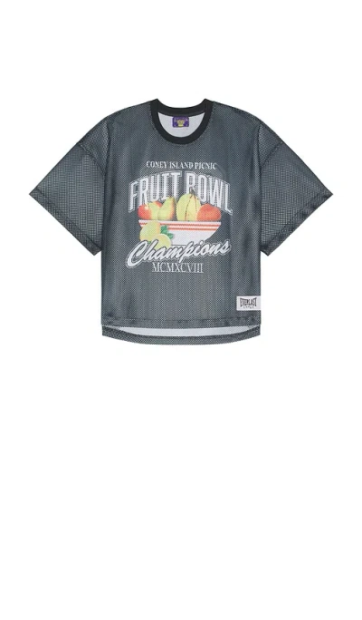 Coney Island Picnic Fruit Bowl Mesh Jersey In Black