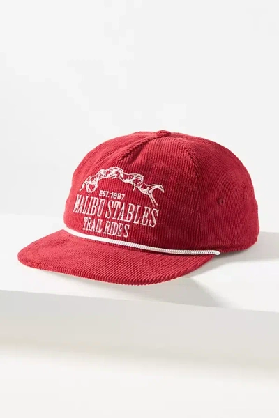 Coney Island Picnic Malibu Stables Corduroy Baseball Cap In Red