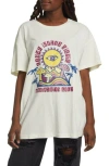 Coney Island Picnic Meditation Club Organic Cotton Graphic Tee In Washed Cream
