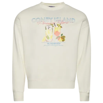 Coney Island Picnic Mens  Resort Fleece Crew In Cloud Dancer/cloud Dancer