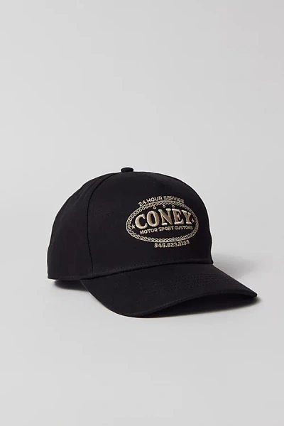 Coney Island Picnic Motorsport Curved Brim Snapback Hat In Black, Men's At Urban Outfitters