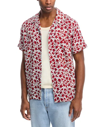 Coney Island Picnic Printed Regular Fit Camp Shirt In Red