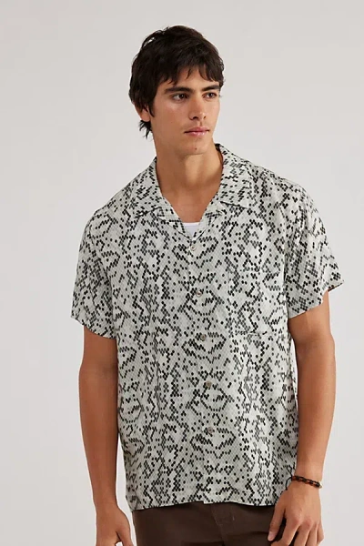 Coney Island Picnic Slither Camp Shirt Top In Grey, Men's At Urban Outfitters