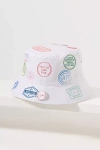 Coney Island Picnic Souvenir Patch Bucket Hat In White