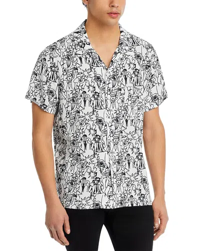 Coney Island Picnic Tour Guide Printed Camp Shirt In Skywriting Blue