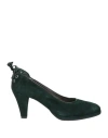 Confort Woman Pumps Dark Green Size 11 Soft Leather In Green