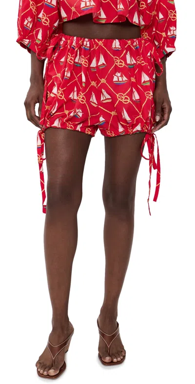 Coniglio Palm Beach Bubble Shorts Sailing Knots Captain Red