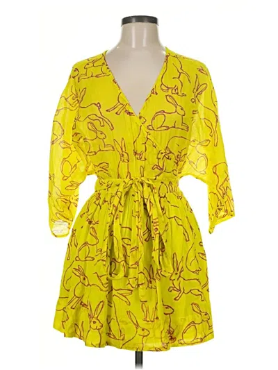 Pre-owned Coniglio Palm Beach Casual Dress In Yellow