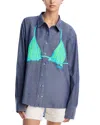 Coniglio Palm Beach Chambray Button Down Bikini Shirt