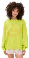 Coniglio Palm Beach Embroidered Bunny Pullover Lime In Green