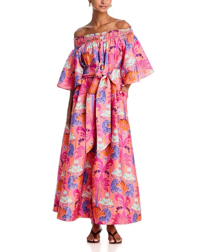 Coniglio Palm Beach Flagler Silk Maxi Dress In Pink