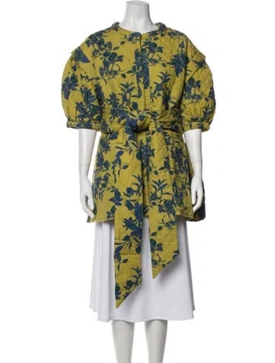 Pre-owned Coniglio Palm Beach Floral Print Jacket In Blue