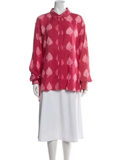 Pre-owned Coniglio Palm Beach Floral Print Long Dress In Pink
