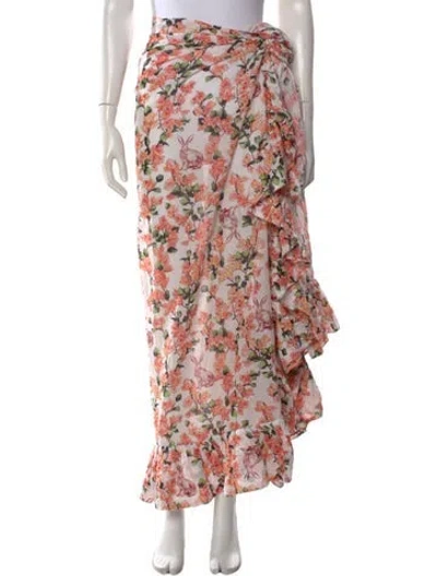 Pre-owned Coniglio Palm Beach Floral Print Long Skirt W/ Tags In Multi