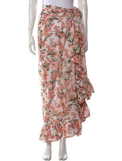Pre-owned Coniglio Palm Beach Floral Print Long Skirt W/ Tags In Multicolor