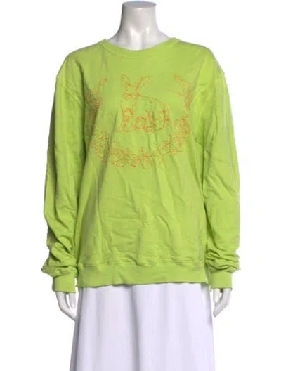 Pre-owned Coniglio Palm Beach Graphic Print Crew Neck Sweatshirt In Green