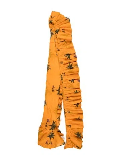 Pre-owned Coniglio Palm Beach Graphic Print Shawl W/ Tags In Orange