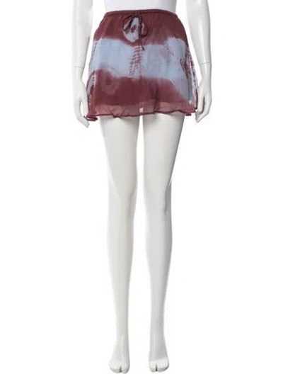 Pre-owned Coniglio Palm Beach Leather Mini Skirt In Red