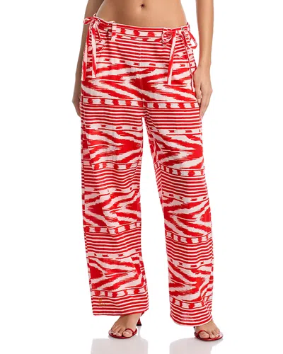 Coniglio Palm Beach Move And Groove Printed Pants In Red