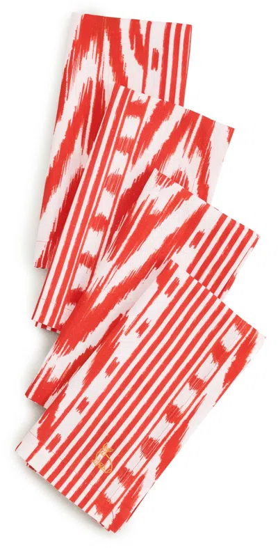 Coniglio Palm Beach Napkin Set Red Ikat