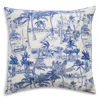 Coniglio Palm Beach Palm Beach Ecru/cranes Indigo Reversible Throw Pillow, 20 X 20