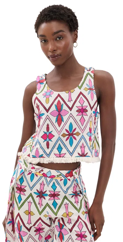 Coniglio Palm Beach Palmo Tank Lattice Floral Lotus Flower