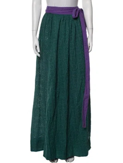 Pre-owned Coniglio Palm Beach Patterned Long Skirt In Green