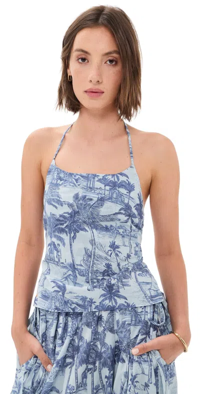 Coniglio Palm Beach Poinciana Tank Top Palm Beach Wake Blue