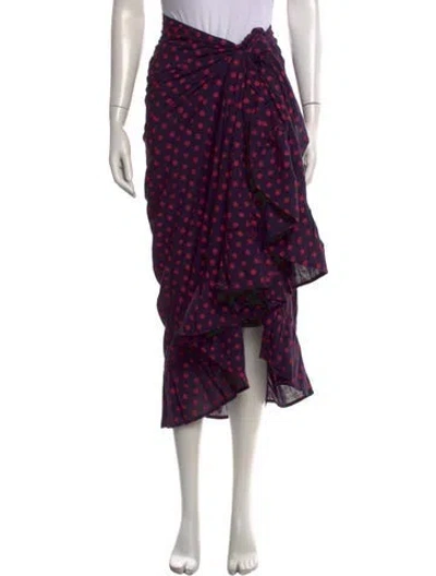 Pre-owned Coniglio Palm Beach Polka Dot Print Long Skirt In Purple