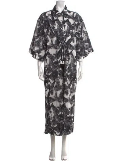 Pre-owned Coniglio Palm Beach Printed Long Dress In Multicolor