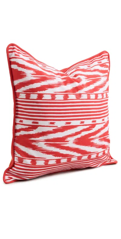 Coniglio Palm Beach Reversible Throw Pillow 20x20 Red Ikat