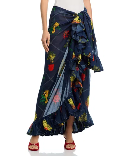 Coniglio Palm Beach Ruffle Power Pareo In Blue